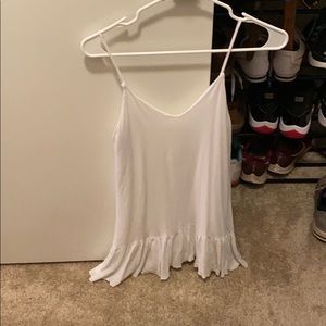 Womens White Ruffle Bottom Dress (S)